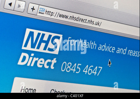 Close up de la NHS Direct logo tel que vu sur son site web. (Usage éditorial uniquement : -Print, télévision, e-book et le comité éditorial du site). Banque D'Images