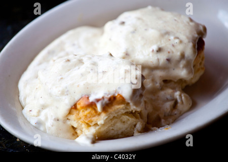 Petits gâteaux et sauce au grill sans prétention, Norfolk, VA Banque D'Images