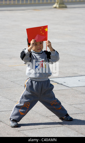 Les gens de la Place Tiananmen, Pékin, Chine Banque D'Images