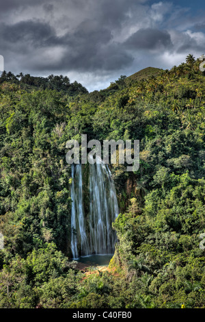 Cascada cascade El Limon, Las Terrenas, Péninsule de Samana, République Dominicaine Banque D'Images