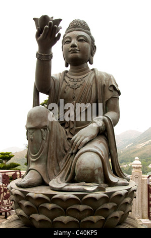 Temple Tian Tan Buddha géant ancien, architecture, art, Asie, Asiatique, l'attraction, l'arrière-plan, grand, laiton, bronze, Bouddha, Banque D'Images