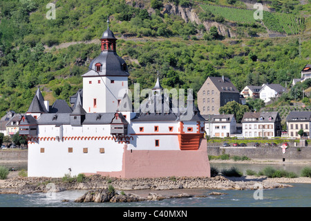 L'architecture, bastion, arrangement de connexion, le château, l'Allemagne, l'Europe forteresse, Kaub, monument culturel, vallée du Rhin moyen, Banque D'Images