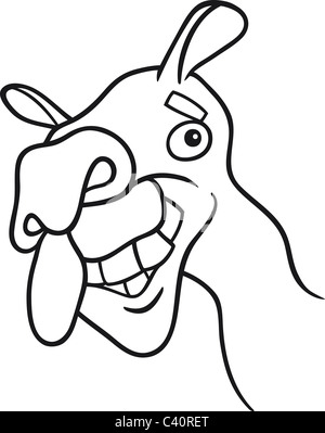 Cartoon illustration de dromadaire pour Coloring Book Banque D'Images