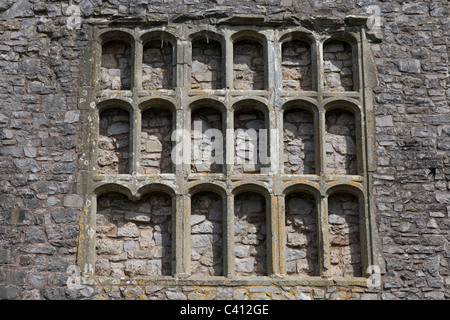 Château de Woebley, arch relief sur mur, Gower, West Glamorgan, Pays de Galles Banque D'Images