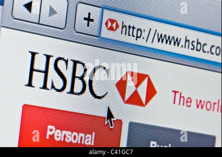 De près de l'logo HSBC comme vu sur son site web. (Usage éditorial uniquement : -Print, télévision, e-book et le comité éditorial du site). Banque D'Images