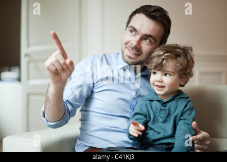 Père et fils, portrait Banque D'Images