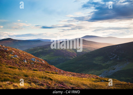 Soirée dans les montagnes de Wicklow, comté de Wicklow, en Irlande. Banque D'Images