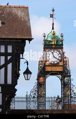 Eastgate Clock, Chester, Cheshire, Angleterre. Banque D'Images