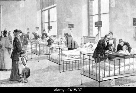 Médecine, hôpitaux, hôpital pour enfants à Leipzig, quartier, gravure de bois après dessin par E. Limmer, 1892, droits additionnels-Clearences-non disponible Banque D'Images