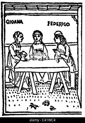 Boccaccio, Giovanni, 1313 - 21.12.1375, auteur/écrivain italien, , Banque D'Images