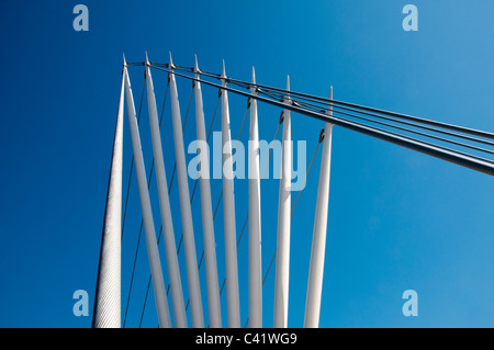 Détail de la passerelle sur la balançoire MediaCityUK Manchester Ship Canal à Salford Quays, Manchester, Angleterre, RU Banque D'Images