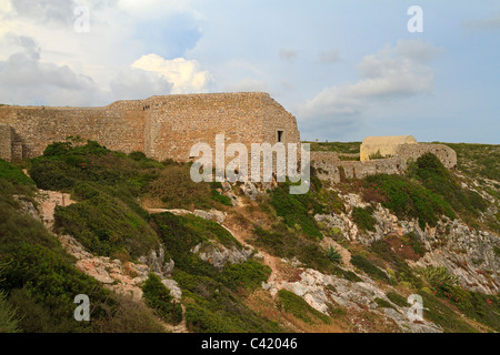 Belixe forteresse, Algarve, Portugal. Fort construit dans le milieu des années 1500 à la garde côtière de la côte sud du Portugal contre le piratage. Banque D'Images