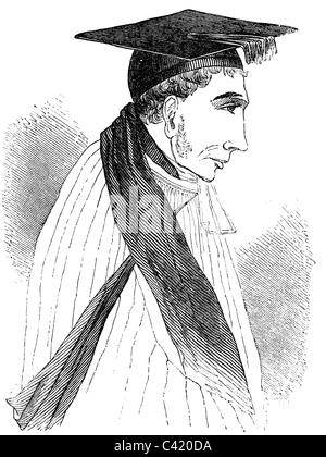 Pusey, Edward Bouverie, 22.8.1800 - 16.9.1882, théologien britannique, portrait, gravure de bois, Illustrierte Chronik, Leipzig, 1844, , Banque D'Images