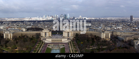 Trocadero panorama depuis la Tour Eiffel Banque D'Images