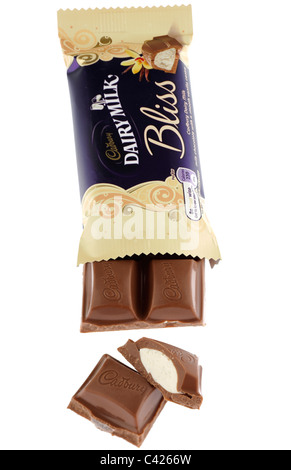 Lait Cadbury portions Bliss crème blanche avec remplissage de vanille Banque D'Images