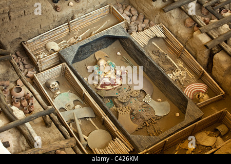 Le Pérou, près de Chiclayo, Sipan, site archéologique de Sipan. Réplique du tombeau du Seigneur de Sipan. Banque D'Images