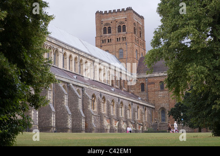 La Cathédrale et l'église abbatiale de Saint Alban. St Albans, Hertfordshire. L'Angleterre. Banque D'Images