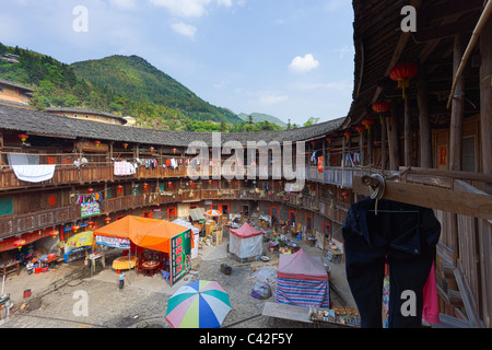 Chinois traditionnel - Logement - province de Fujian Tulou Hakka Banque D'Images