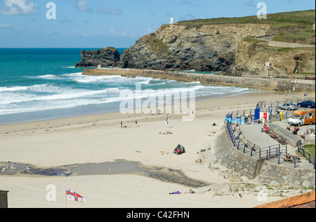 Portreath beach à Cornwall UK. Banque D'Images