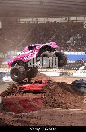 Monster Trucks au Derby Pride Park Banque D'Images
