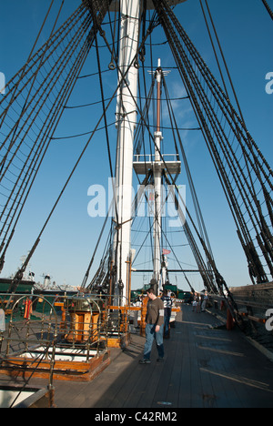 Le USS Constitution Ironside bateau dans le chantier naval de Boston Banque D'Images