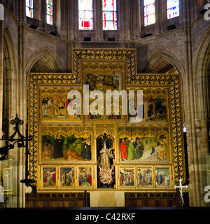 15e siècle autel de cathédrale de Santa María de León. León, Espagne. Banque D'Images