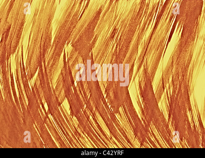 Texture jaune avec des taches de peinture gouache closeup Banque D'Images