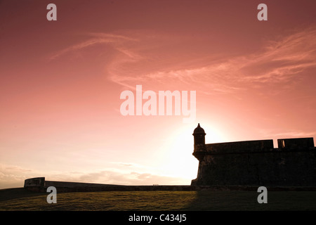 États-unis d'Amérique, des Caraïbes, de Puerto Rico, San Juan, vieille ville, Fort San Felipe del Morro (UNESCO Site) Banque D'Images