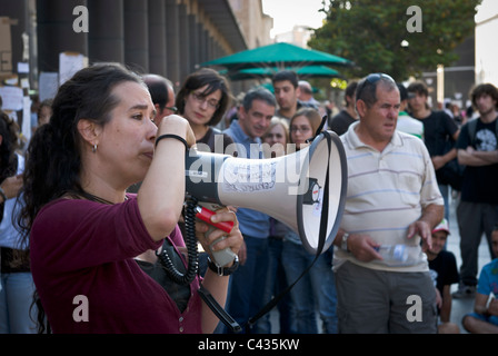 Les gens de débattre en assemblée générale au cours de la révolution espagnole Banque D'Images