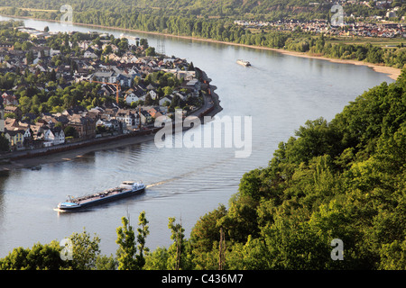 Au-dessus de la forteresse Ehrenbreitstein Rhin à Coblence, Allemagne Banque D'Images