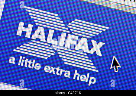 Gros plan du logo de Halifax comme vu sur son site web. (Usage éditorial uniquement : -Print, télévision, e-book et le comité éditorial du site). Banque D'Images