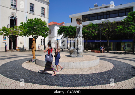 Statue de Dom Sebastiao, Praca Gil Eanes, Lagos, région de l'Algarve, Portugal Banque D'Images