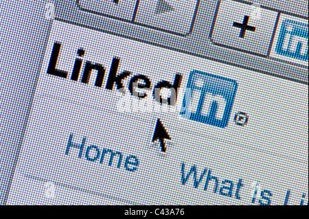 Close up de LinkedIn comme vu sur son site web. (Usage éditorial uniquement : -Print, télévision, e-book et le comité éditorial du site). Banque D'Images