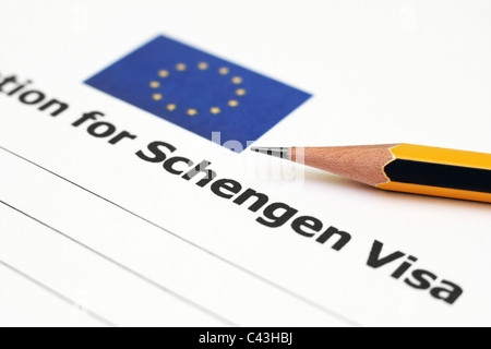 Demande de visa Schengen Banque D'Images