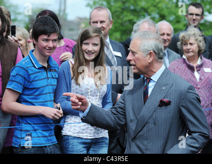 Ouverture officielle de l'Hôtel de Ville de Greenlaw, récemment restauré, dans la région des Scottish Borders, par SAR le Prince Charles, duc de Rothesay. Banque D'Images