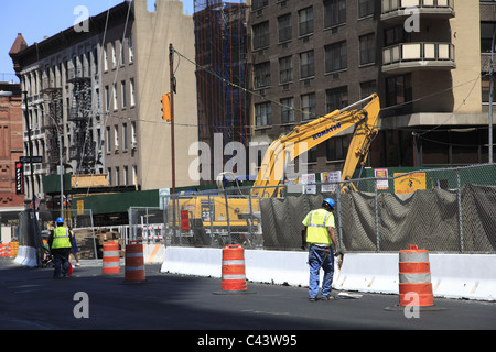 Construction de la 2e Avenue, Métro, Upper East Side, Manhattan, New York City, USA Banque D'Images