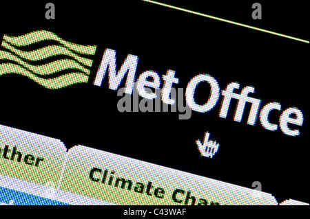 Gros plan du Met Office logo tel que vu sur son site web. (Usage éditorial uniquement : -Print, télévision, e-book et le comité éditorial du site). Banque D'Images