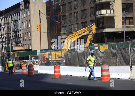 Construction de la 2e Avenue, Métro, Upper East Side, Manhattan, New York City, USA Banque D'Images