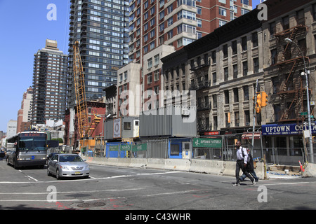 Construction de la 2e Avenue, Métro, Upper East Side, Manhattan, New York City, USA Banque D'Images