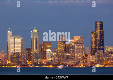Seattle Skyline de Alki Beach, États-Unis Banque D'Images
