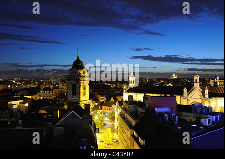 Une vue sur Sainte Catherine/Sint Katelijne à Bruxelles au crépuscule Banque D'Images