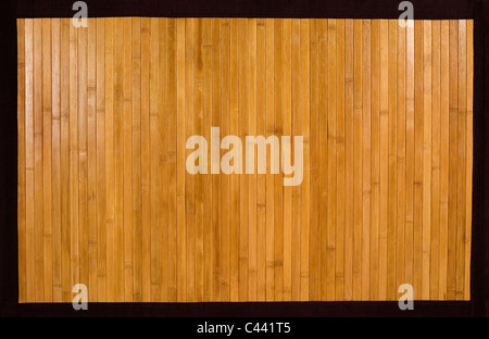 Vue de dessus d'un tapis bambou encadrée Banque D'Images