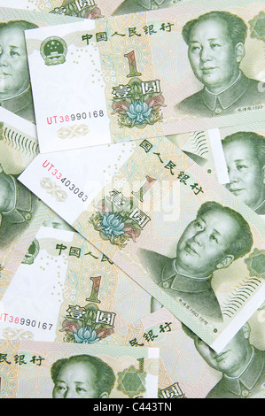 Billets de banque yuan close up Banque D'Images