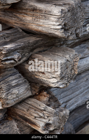 Détail de l'angle d'une structure en bois Banque D'Images