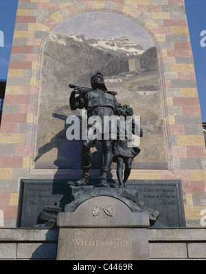 Altdorf, maison de vacances, monument, statue, la Suisse, l'Europe, dites, tourisme, Voyage, Vacances, Wilhelm, William Tell, Banque D'Images