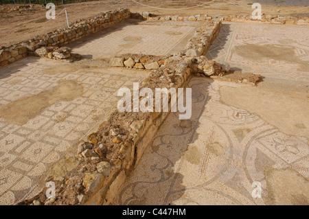 Ruines de Milreu. Villa romaine (1er - 4e siècle après J.-C.). Mosaïques. Estoi, près de Faro. Algarve. Le Portugal. Banque D'Images