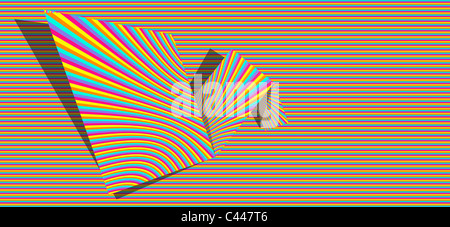 Un motif à rayures sur les formes tridimensionnelles Banque D'Images