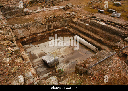 Villa romaine de Pisoes (1er au 4ème siècle après J.-C.). Bain romain. Piscine. Près de Beja. El'Alentejo. Le Portugal. Banque D'Images