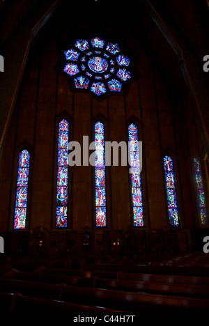 Exquisite vitraux de Notre-Dame-du-Cap La cathédrale Sanctuaire National de Notre Sainte Mère Banque D'Images