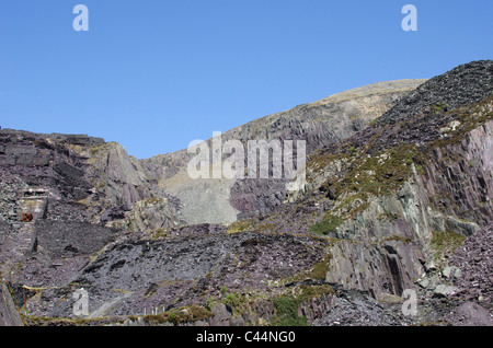 Jusqu'à vers l'Australie dans les ardoisières Dinorwig, Snowdonia, le Nord du Pays de Galles, Royaume-Uni Banque D'Images